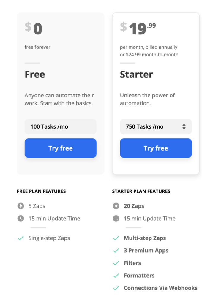 Pricing page. 