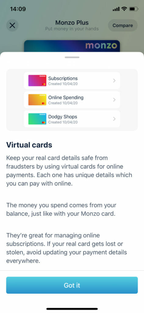 Monzo plus. 