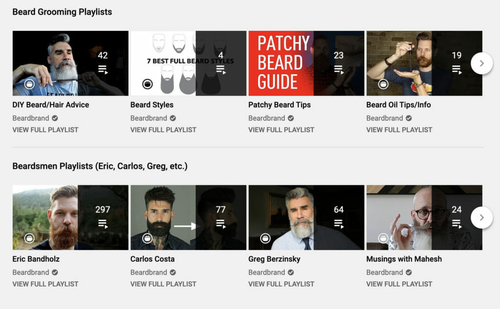 Beard grooming playlists. 