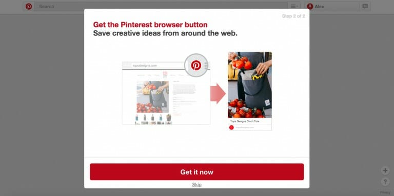 Pinterest onboarding. 