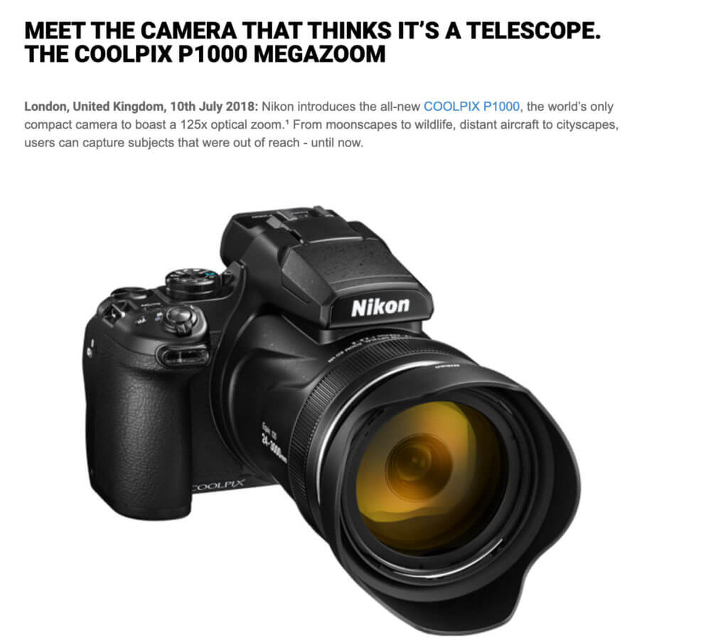 Nikon's press release