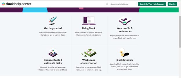 Slack help center