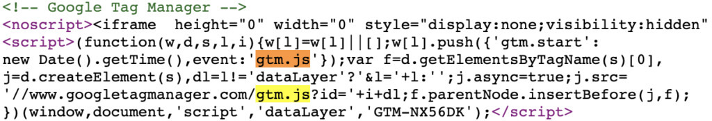 Google Tag Manager source code