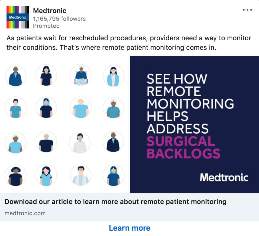 LinkedIn ad example from Medtronic