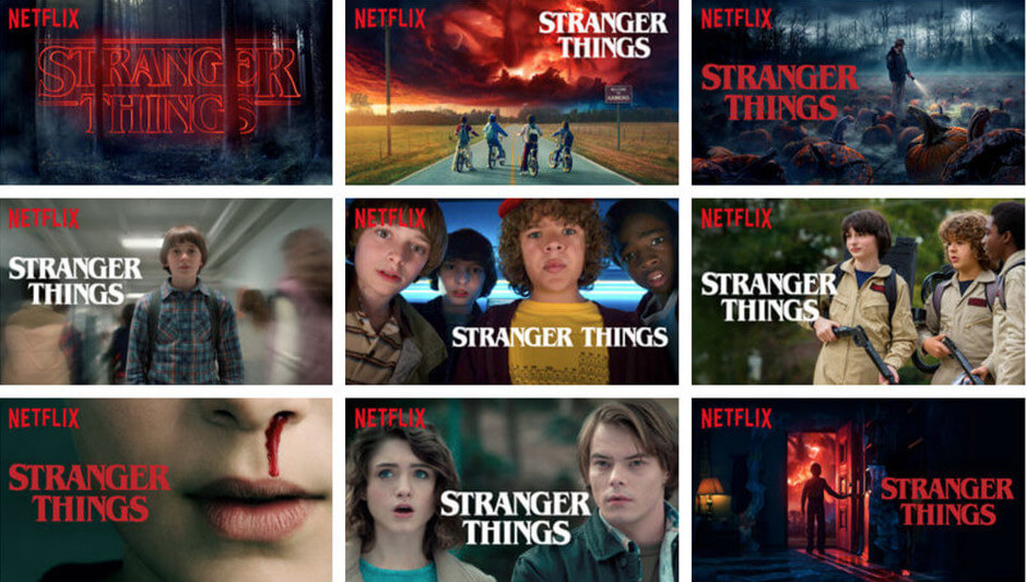 Screenshot Netflix Stranger Things movie thumbnail according to user's interest