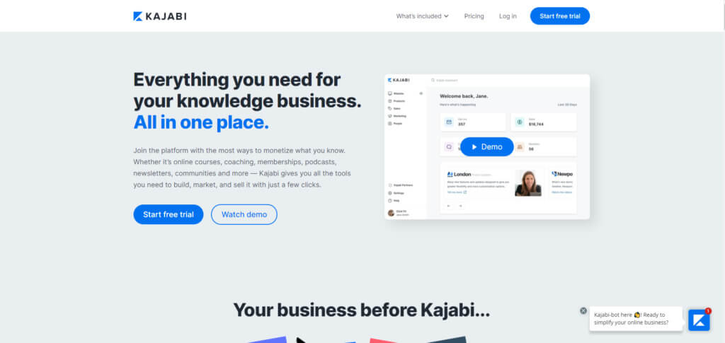 Kajabi landing page