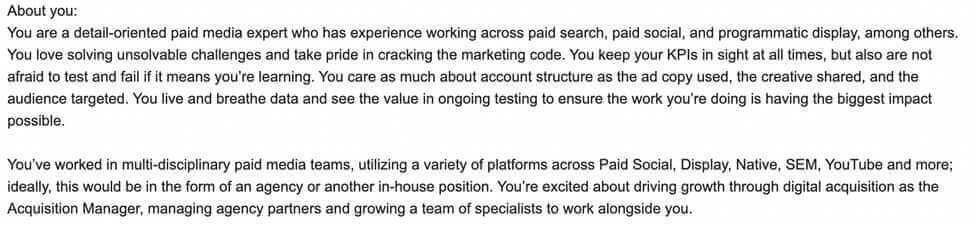 Screenshot Example Marketing Manager Qualities Employers Are Looking For on Job Boards
