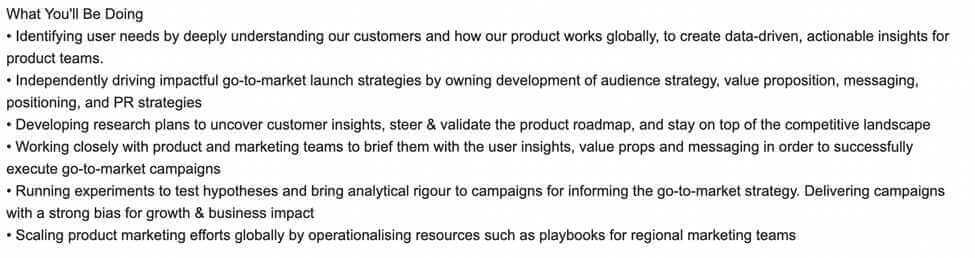 Screenshot Example Marketing Manager Responsibilities on Job Boards 2