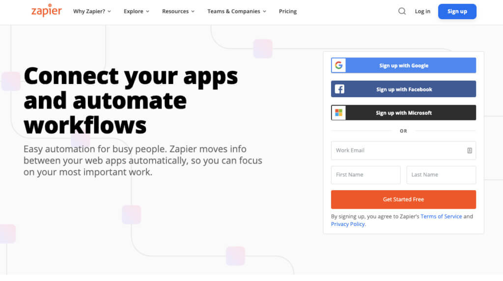 Zapier home page