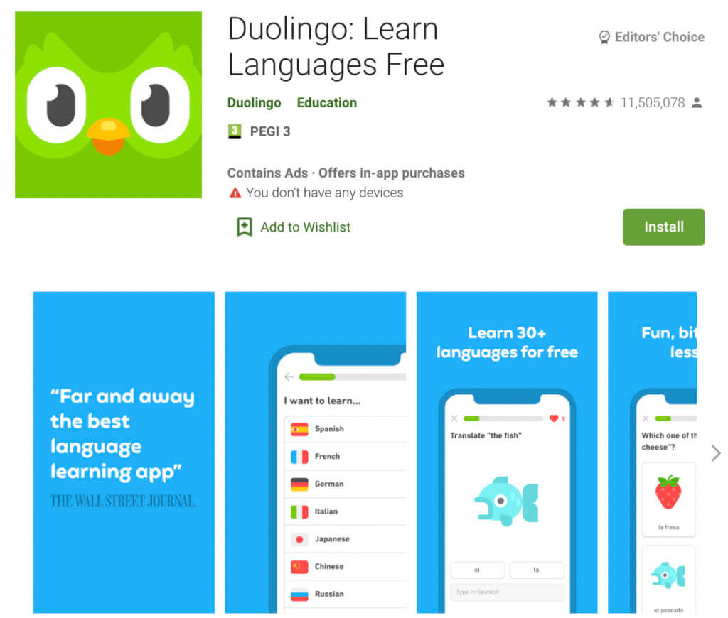 Duolingo learn Spanish