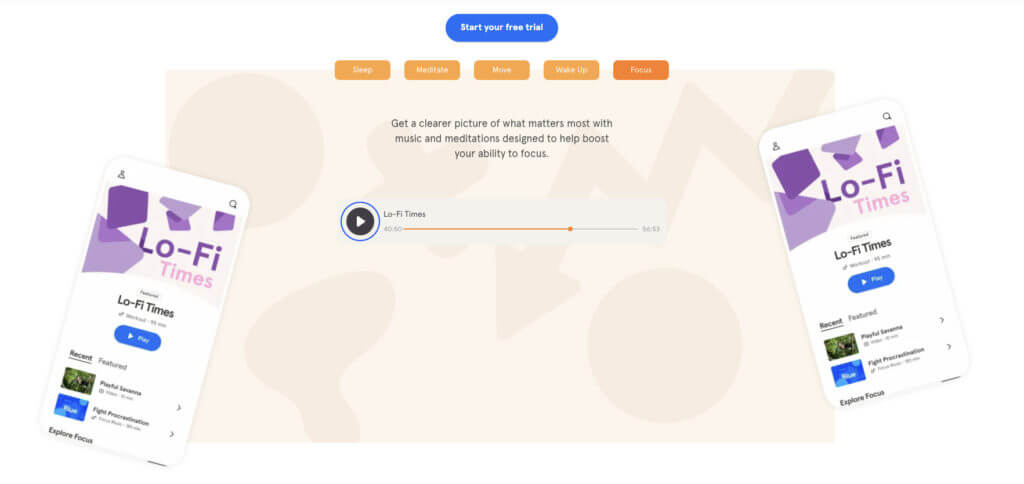 Headspace landing page example 3