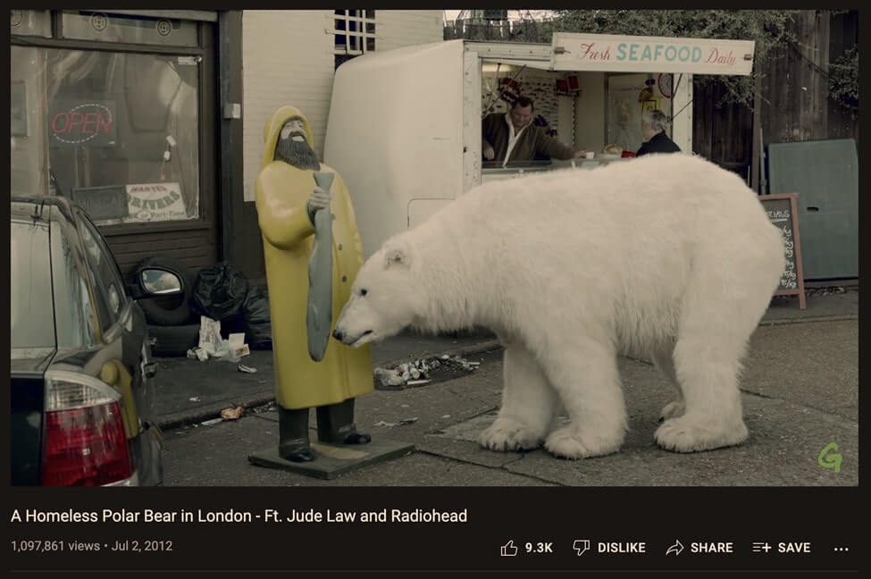 screenshot greenpeace emotive story homeless polar bear in london