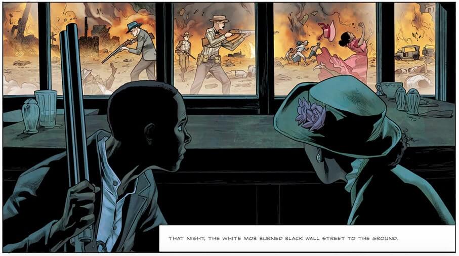 Screenshot HBO series watchmen the massacre of black wall street graphic novel