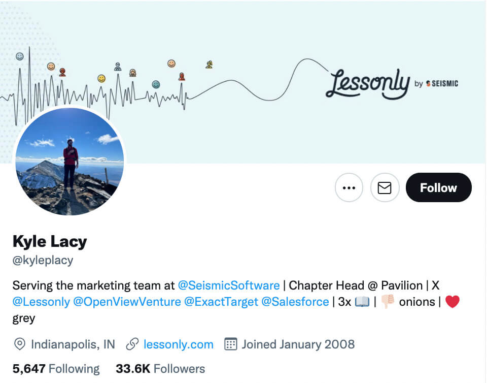 Lessonly's Twitter profile