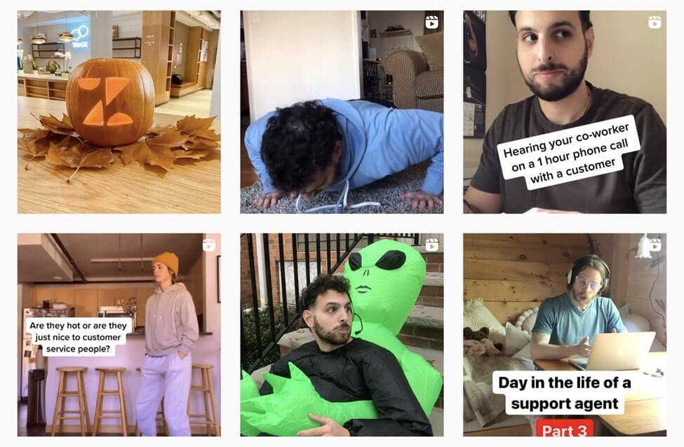 screenshot zendesk funny instagram posts about working in customer service