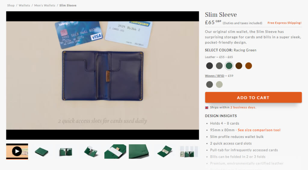 Bellroy product page