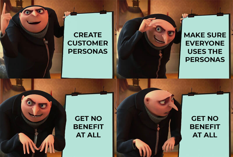 Buyer persona Gru meme