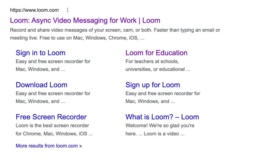 Loom in the SERPs
