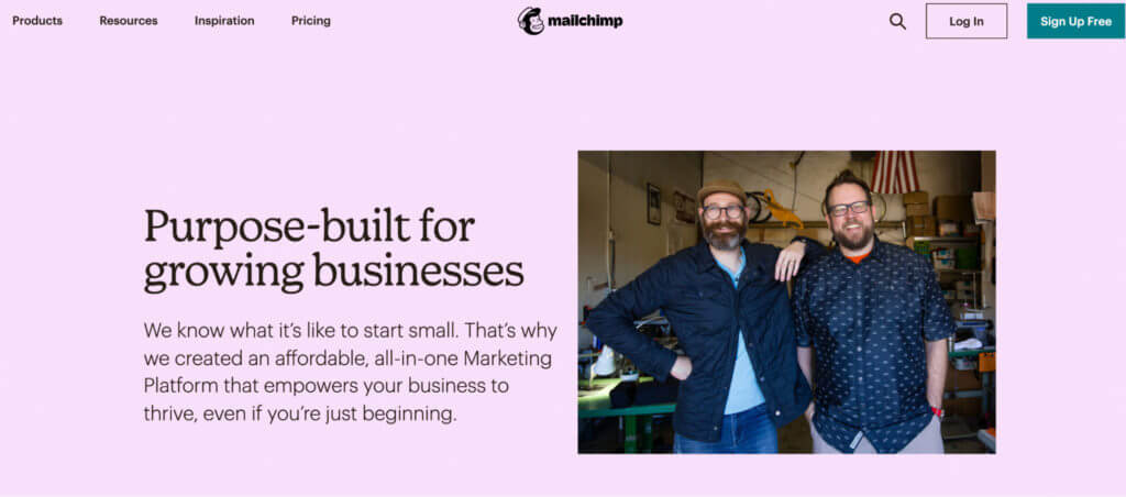 Mailchimp product marketing messaging