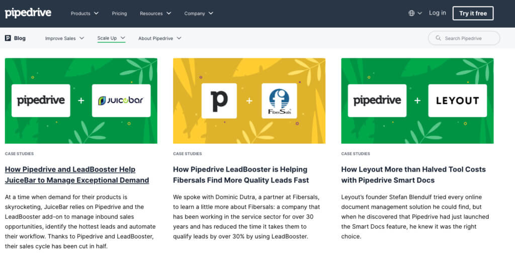 Pipedrive case studies