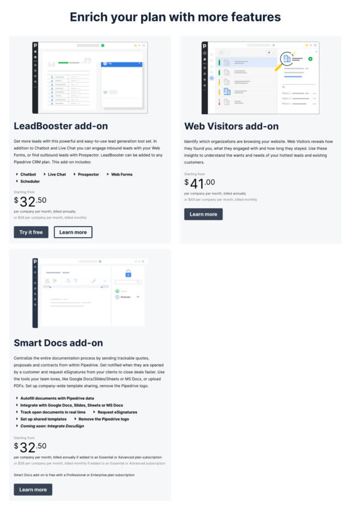 Pipedrive product add-ons