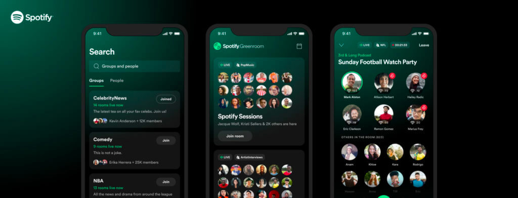 Spotify's greenroom feature