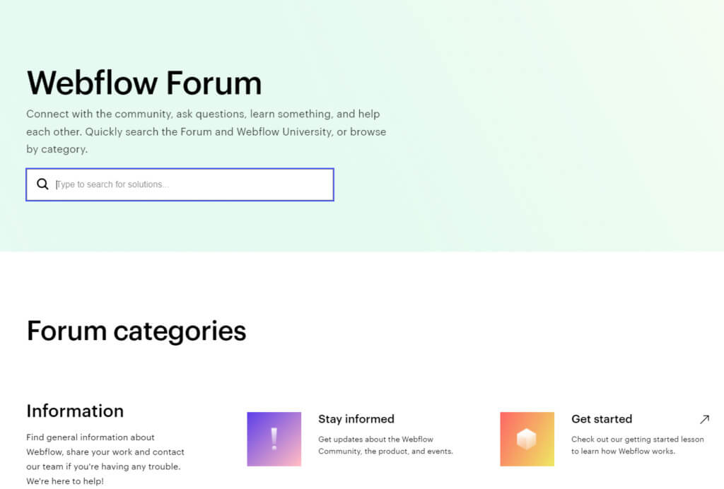 Webflow product forum
