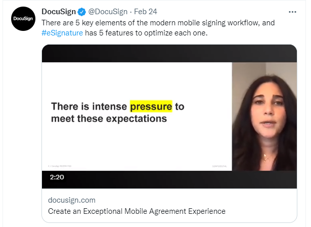 Screenshot of Docusign Post on Twitter