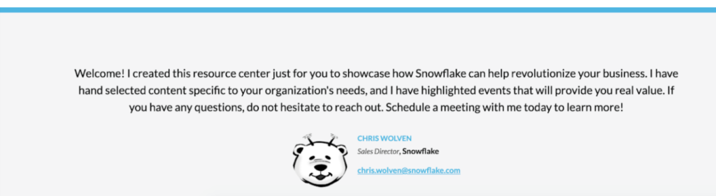 Screenshot of Snowflake Resource Center