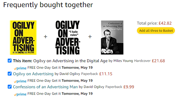 Screenshot of Frequently Bought Together Section of Amazon’s Product Page