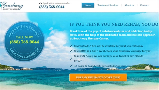Screenshot of Beachway Therapy Center Homepage