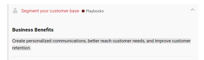 Screenshot of CXL Playbook Business Benefits
