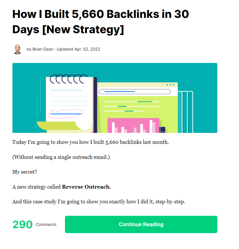 Screenshot of Backlinko Blog Post about SEO