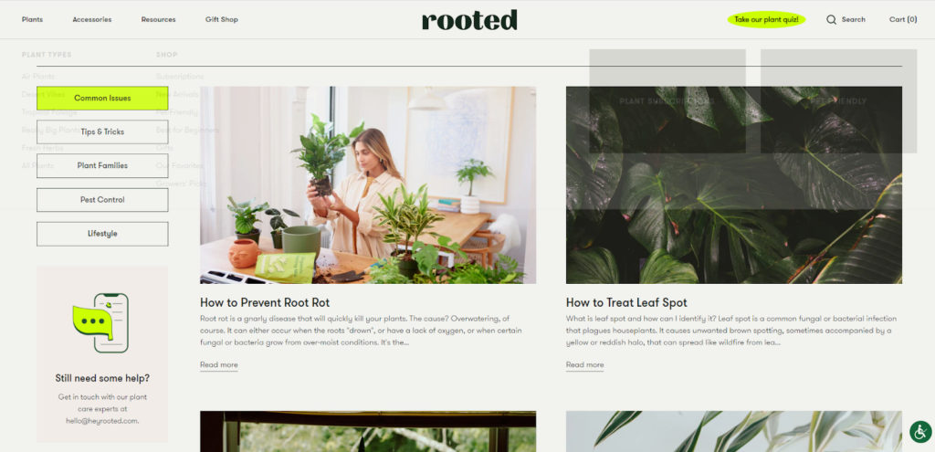 Screenshot of Rooted Resource Hub