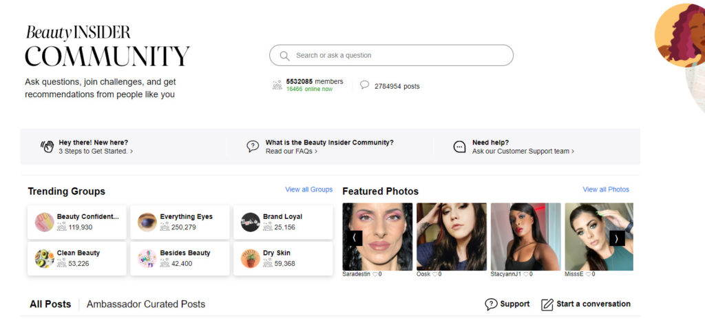 Screenshot of Sephora Community