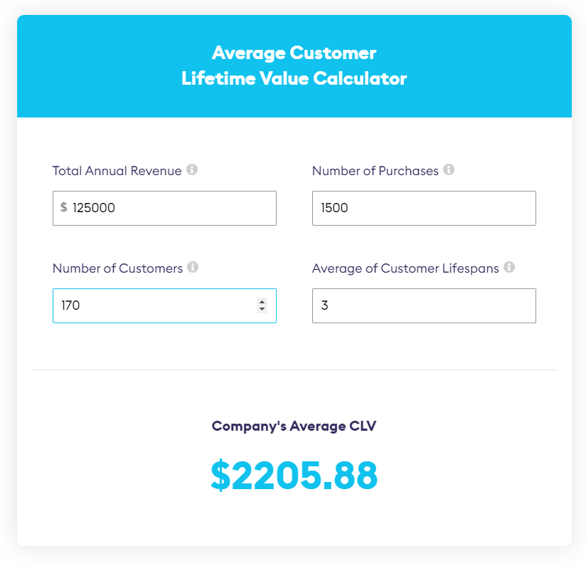 Screenshot of Customer Lifetime Value Calculator