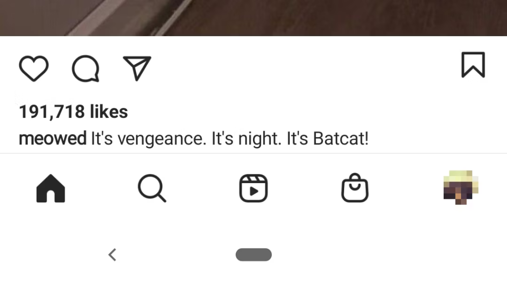 Screenshot of Instagram Account Buttons 