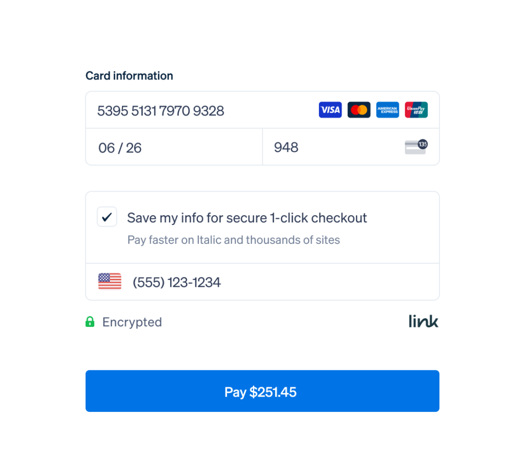 Screenshot of Secure One Click Checkout