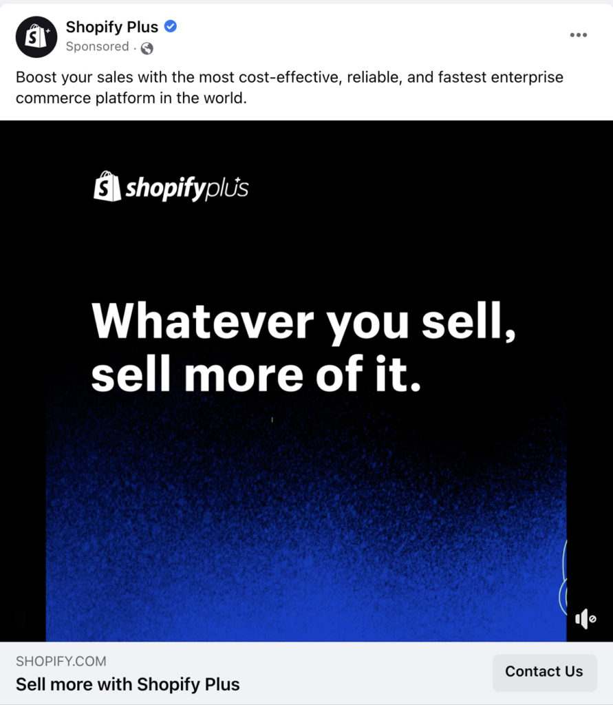 Shopify Plus Ads on Facebook