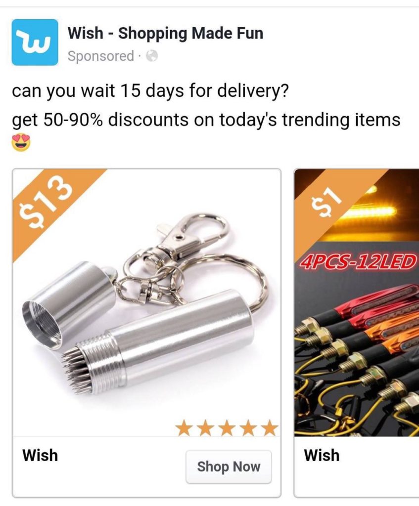 Wish Ads on Facebook