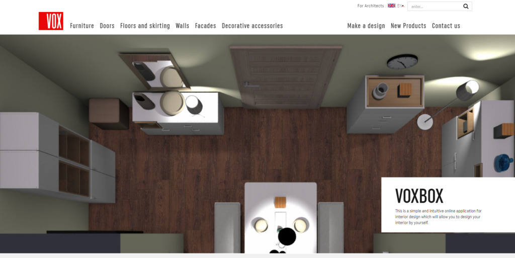 Image showing Vox's virtual furniture layout that drives the offline customer journey