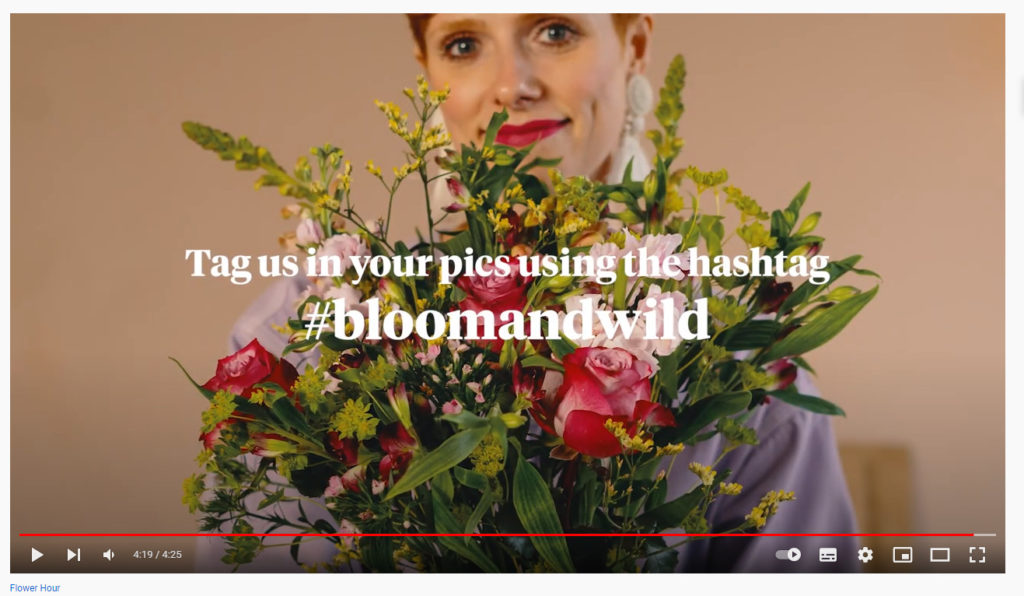 Screenshot of Bloom & Wild Video CTA