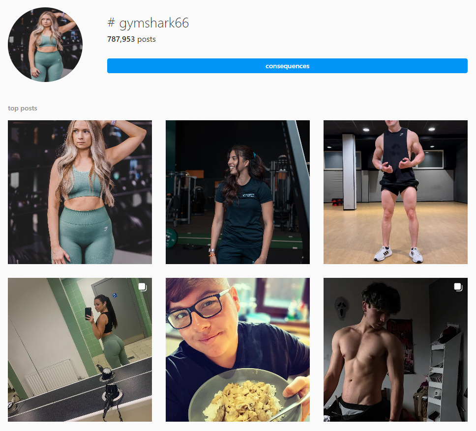 Screenshot of GymShark 66 Day Fitness Goal Challenge