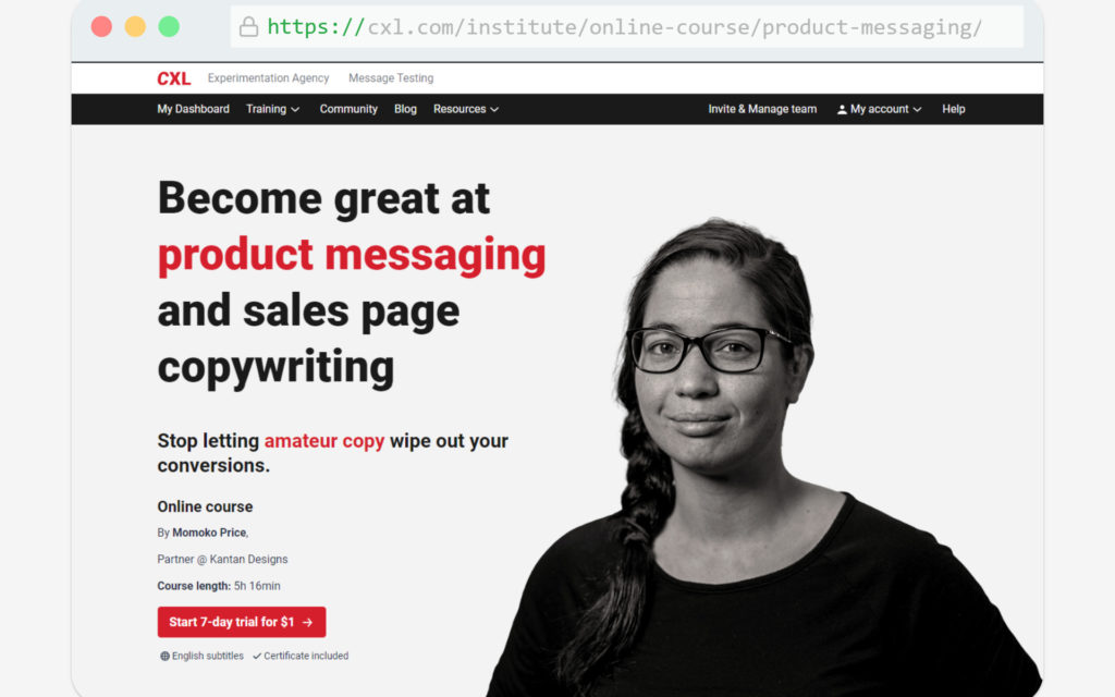 Product messaging course