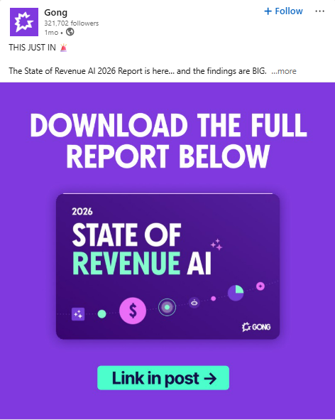 Gong Linkedin carousel post