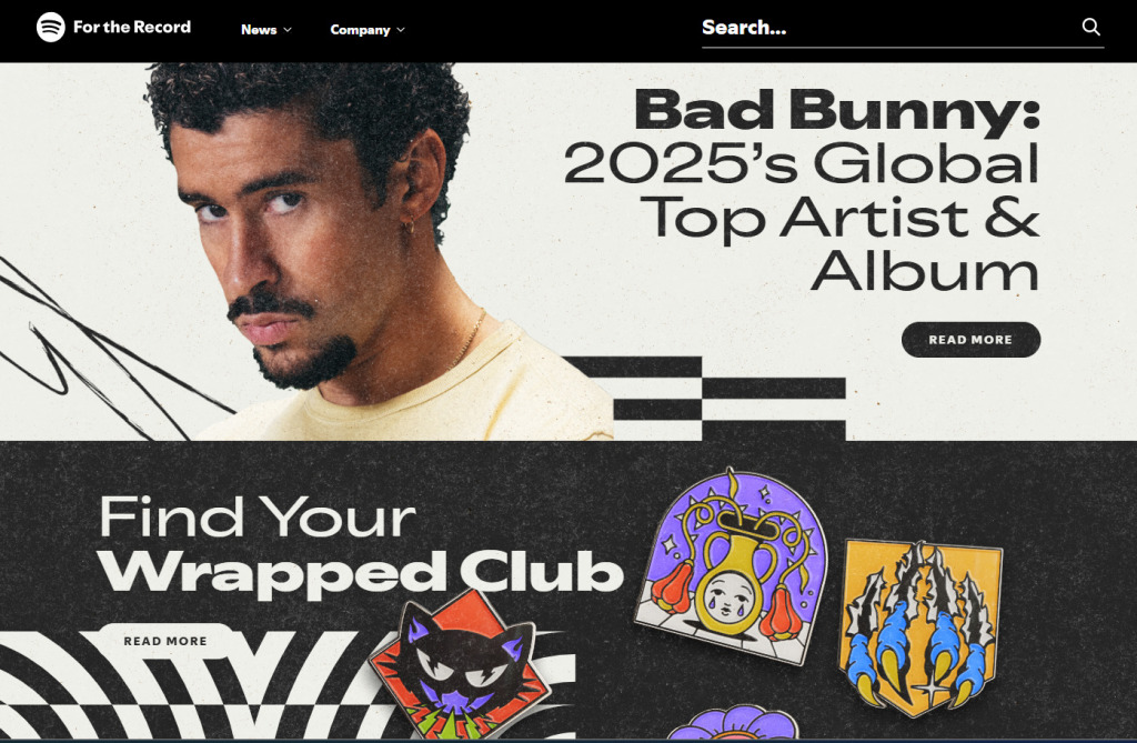 Screenshot of Spotify Wrapped 2025 page