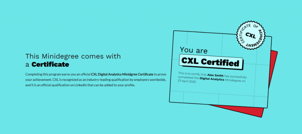 CXL Certification screenshot