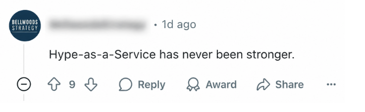 Screenshot of Reddit thread